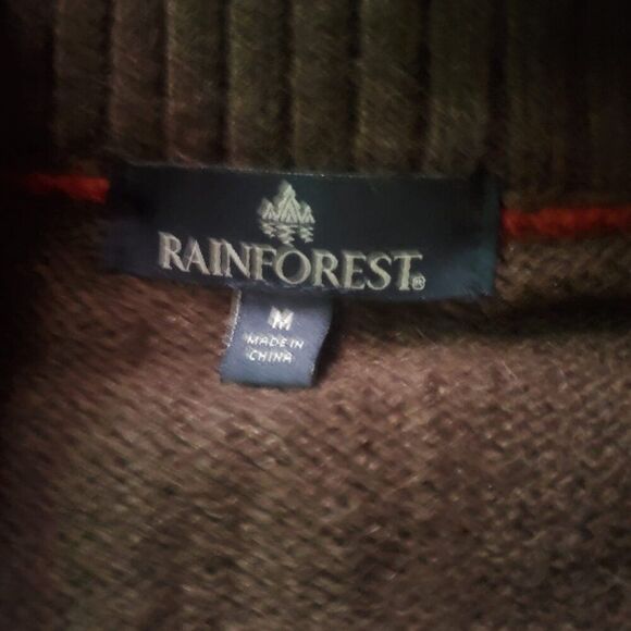 RAINFOREST MOUNTAIN RANGE QUARTER ZIP SWEATER WITH MICROSUEDE TRIM SIZE M - Picture 6 of 9